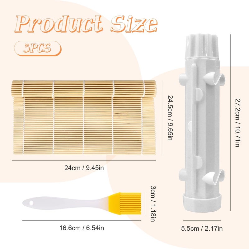 EQUNROY Sushi Making Kit,Sushi Roller,Sushi Maker,Sushi Kit,Perfect for Crafting Sushi Roller with Rice,Vegetables,and Meat,Ideal Diy Sushi Tool Set for Beginners and Enthusiasts(White) - Image 3